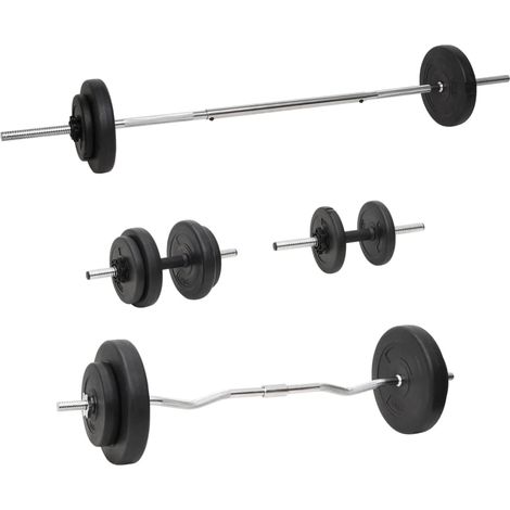 Barbell and Dumbbell with Plates 60 kg vidaXL