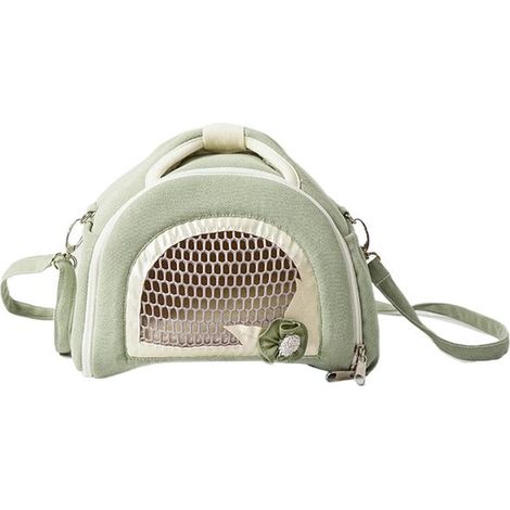 Tiertransporttasche Reisekäfig Kleintiere Atmungsaktives Netzgewebe 26 x 21 x 9 cm Grün (1/5)