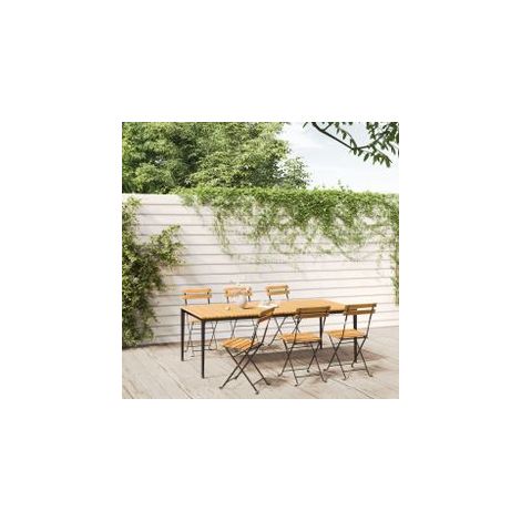 Chaises pliables de jardin lot de 6 Acier bois d'acacia massif (1/5)