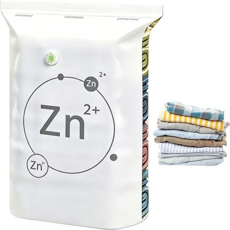 Juego de 2 bolsas de almacenamiento al vacío 3D con desinfectante de iones de zinc，dimensiones 70×50×30 cm，ahorran espacio para ropa (1/5)