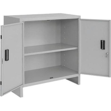 Armadio in Lamiera Basso 100x40x80H cm con 1 Ripiano Colore Grigio RAL 7035 (1/2)
