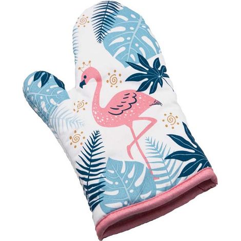 Gants de cuisine résistants à la chaleur à motif flamant rose (1/5)