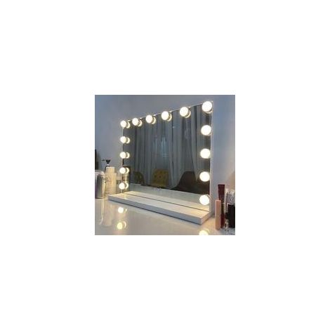 Kit d'éclairage miroir avec 14 ampoules pour coiffeuse, miroir LED Hollywood à intensité variable, éclairage de coiffeuse USB avec interrupteur (1/5)