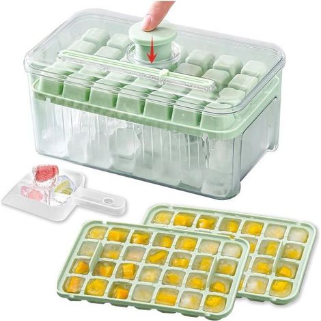 HOXILEELEOMini vassoio del cubo di ghiaccio con coperchio e cestino (1/5)