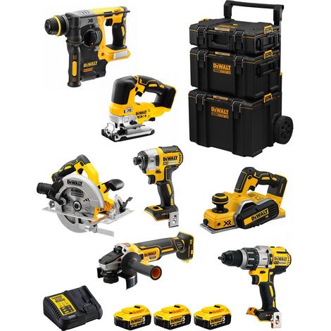 DeWALT Kit DWK701 (DCD996 DCH273 DCG405 DCF887 DCS334 DCS570 DCP580 3 x 5,0 Ah DCB115 Caddy 3en1) (1/5)