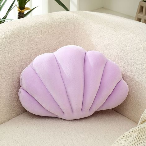 Oreiller coquillage en velours 3D trente cinq sur vingt cinq centimètres pour canapé et lit décoration marine et plage (1/5)