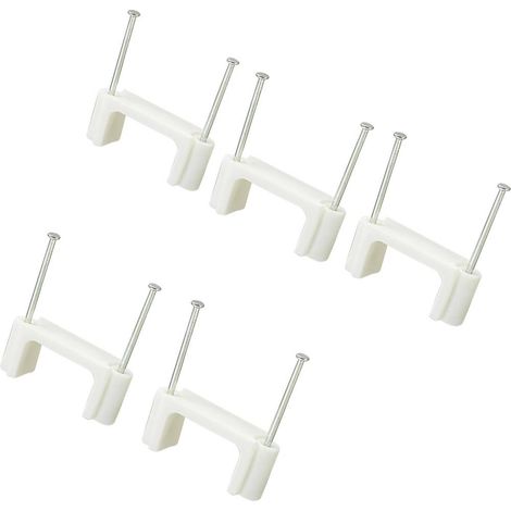 TRU COMPONENTS TC-DNF24203 Chiodino fissacavo 1593095 Intervallo Ø fascio 24 mm (max) due fori Bianco 100 pz. (1/2)