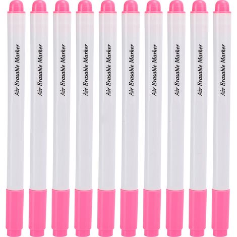 Lot de 10 marqueurs effaçables à l'eau, pointe fine, rouge rosé, pour tissu et couture, outil de tailleur (1/5)