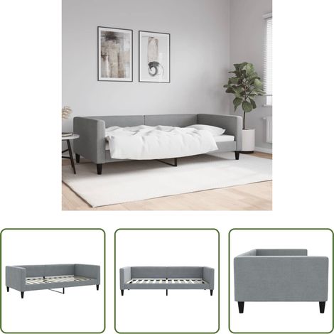 Sofa-Bett - Tagesbett Hellgrau 100x200 cm Stoff (1/5)