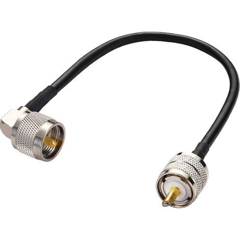 1 Pièce Câble coaxial, Connecteur UHF mâle PL-259 droit et coudé, Câble RG58 30cm, Impédance 50 Ohm, pour Radio HAM CB Analyseur