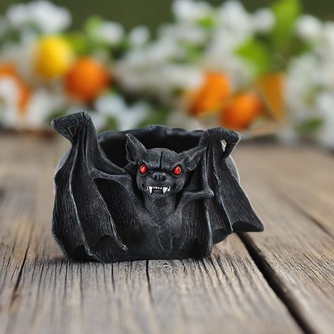 Cendrier En Forme De Chauve-Souris - Décoration De Bureau Et Intérieure - Résine - Pour Halloween Et Noël - 1 Pièce (1/5)