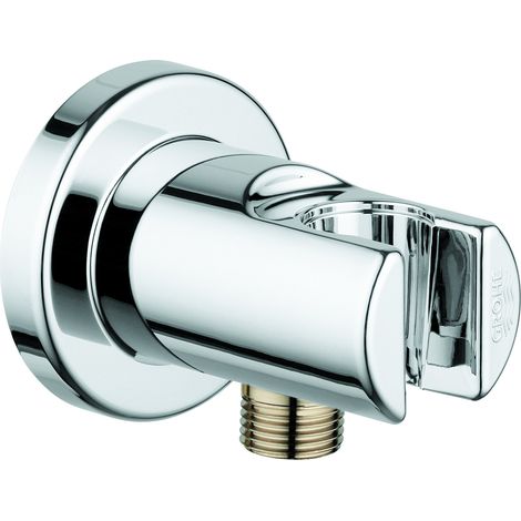 Raccord mural Relexa plus 1/2 – Support de douche mural chromé – Filetage extérieur – Surface GROHE Long-Life
