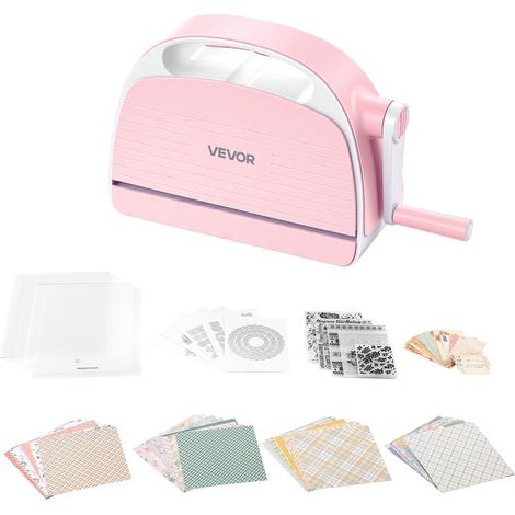 VEVOR Macchina Fustellatrice per Fai Da Te, Goffratrice Manuale Apertura 152 mm, Set Portatile con Fustelle Cartelle per Goffratura Fogli di Carta e Piastre di Taglio, per Scrapbooking Artigianato (1/5)
