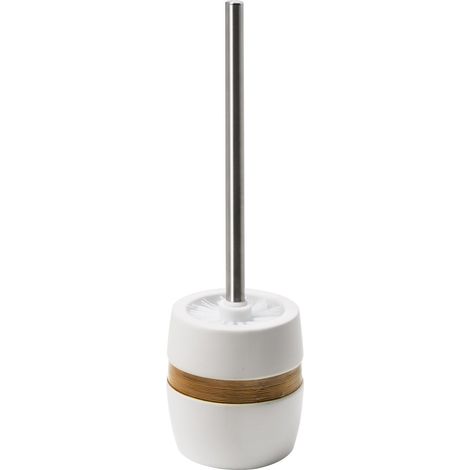 Porta Scopino WC in Ceramica Bianca e Bronzo Bagno Maya (1/2)