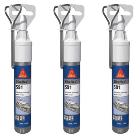 Lot de 3 colles mastics multi-usages SIKA Sikaflex 591 - Blanc - 70ml