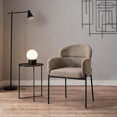 Fauteuil coloris light marron en polyester 60 x 57 x 83 cm (1/5)