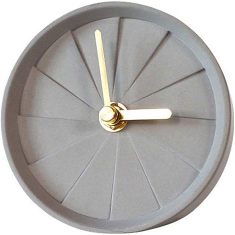 Horloge de table minimaliste nordique Ins, réveil, décoration de table, cadeau créatif, horloge électronique en ciment (gris clair) (1/5)