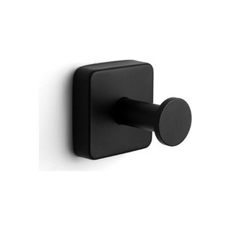 Appendiabiti bagno singolo in acciaio inox finitura nera opaca  CLODE-N kamalu