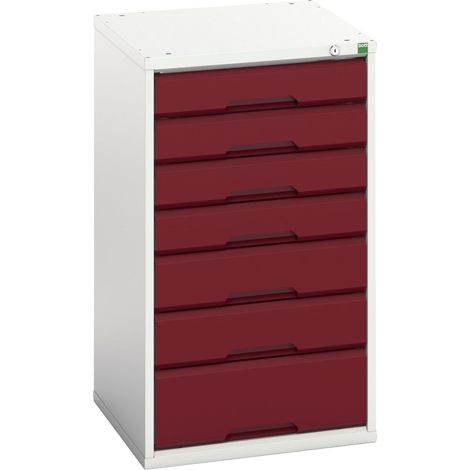 Bott 16925029.24 Verso 7 Drawer Cabinet 525 x 900mm Crimson Red BOT169250294