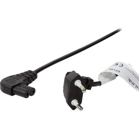 Cable- CEE 7-16 -C- prise angulaire.IEC C7 femelle angulaire