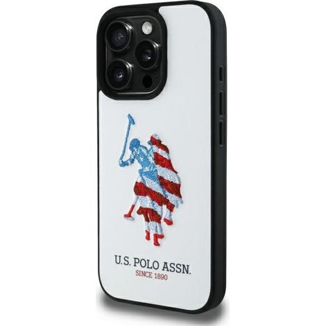 US Polo USHCP15XPUSH iPhone 15 Pro Max 6,7 Zoll, weiß/weiß, Leder, große amerikanische Flagge (1/5)