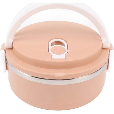Isolierte Edelstahl-Bentobox mit ergonomischem Griff und Belüftungsloch, rosa, für die Schule