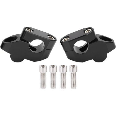 Elevadores de manillar de motocicleta de aleación de aluminio CNC de 7/8 pulgadas, accesorio de modificación (negro) (1/4)