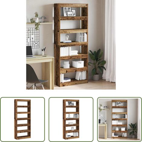 vidaXL Étagère ouverte - Bibliothèque Bois ancien 80 x 30 x 198 cm Bois d'ingénierie (1/5)