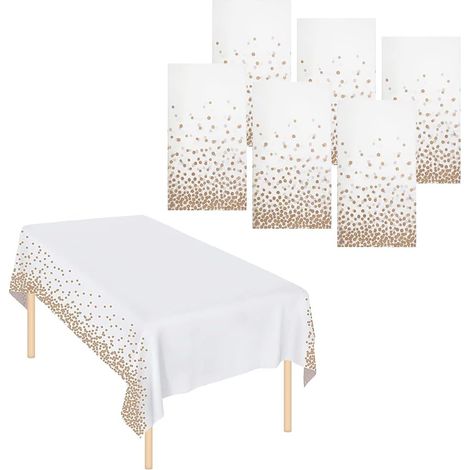 Disposable wipeable plastic waterproof tablecloth 137X274cm (rose gold dots) 6 pcs (1/5)