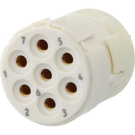 HUMMEL M23 Signal Löt-Kontakteinsatz Buchse Lötanschluss, Polzahl 7-polig 300V, 20A, Farbe weiß - 1 Stück (1/3)