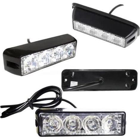 4-LED-Warnleuchte für Pannenhilfe, gelbes Blitzlicht, blinkend