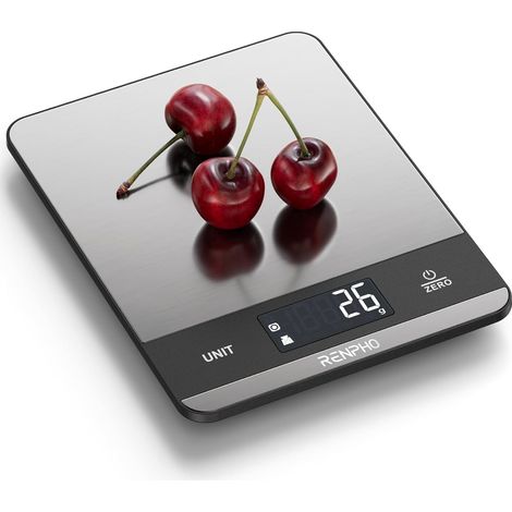Balance de cuisine rechargeable 5 kg avec fonction tare - Balance numérique portable pour la cuisine et le barbecue (1/4)