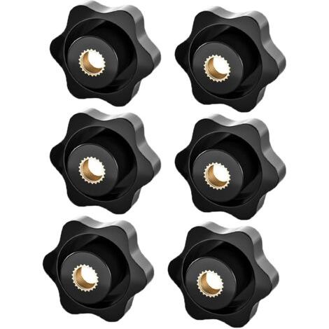 6 Pièces écrous à poignée en étoile M8 - écrou moleté, écrou de serrage M8, bouton serrage à tête étoile,écrous à poignée moletés pour appareils électroniques mécaniques et industriels (1/4)