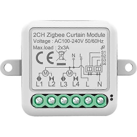 Module de commande de rideaux intelligent Tuya Zigbee 2 canaux avec disjoncteur intelligent et application de contrôle à distance. (1/5)