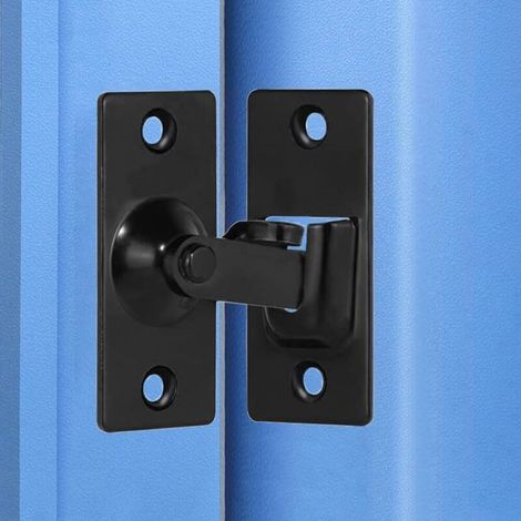 (noir) Loquet de verrouillage de porte coulissante à angle droit en acier inoxydable à 90 degrés, boucle de pliage pour porte coulissante de grange et fenêtre