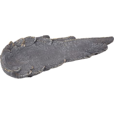 Pierre tombale pour animaux de compagnie avec ailes d'ange, imperméable et personnalisable, à monter soi-même, pour chats et chiens, couleur roche grise. (1/5)