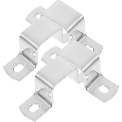 4 Colliers de Serrage en Acier Inoxydable Argenté de U pour Tubes Carrés 1x1 Pouces, Résistants la Chaleur et Contraction, Lourds, 4 Pièces pour Installation Intérieure (1/5)