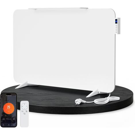 Jiubiaz Panneau chauffant infrarouge 800W blanc WiFi thermostat mural porte-serviette bain (1/5)