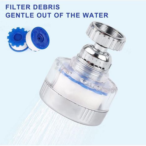 Filtre anticalcaire, filtre de robinet en coton Pp rotatif à 360 degrés en acier inoxydable, élément filtrant de 4 Cm, filtre de robinet (1/3)
