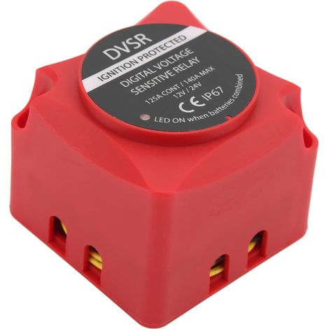 VSR-Relais, spannungsempfindliches Nylon-Relais, VSR-Batterietrenner, DC 12 V, 24 V, 140 A, mit LED-Anzeigeanschluss für ATV, UTV, RV. VSR-Relais hilft, Entladung zu verhindern