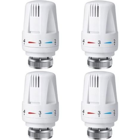 4 PCS Tête Thermostatique Radiateur, Tête Thermostat Radiateur TRV M30 x 1,5, Vanne Thermostatique Radiateur, Vannes de Radiateur de Radiateur pour Système de Chauffage pour Maison et Bureau (1/5)