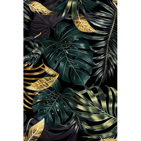 Papier peint panoramique - Feuilles Tropicales - 130 cm x 195 cm (1/2)