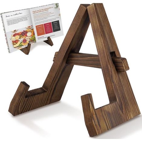 Présentoir à Recettes Vintage – Étagère Porte-Livres et Porte-CD en Bois pour Cuisine et Salon (1/5)