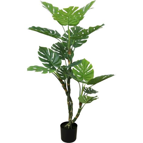 Plante artificielle philodendron feuillage vert réaliste déco salon - vert feuillage tropical réaliste (1/4)