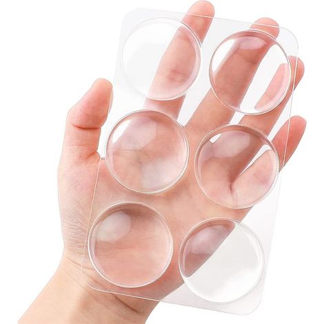 Butée de Poignée de Porte Murale, 6 x Butée de Porte Murale Transparent, Coussin de Protection Murale Ronde, Tampon Porte, Butee de Porte Adhesive, Amortisseur de Porte (1/5)