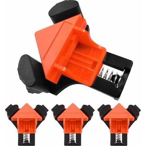 Carpentry Corner Presses, 90° Angle Clamp, Corner Clamps, Right Angle Fixer Frame Clip for Woodworking (4 Pieces) (1/5)