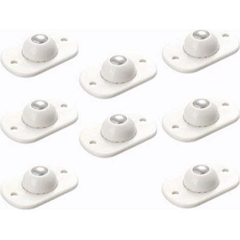 Lot de 8 Roulettes Auto-Adhésives, Mini Roulettes à Billes Autocollantes en Plastique pour Meubles, Roulettes Pivotantes 360 ° à Billes Pour Petits Meubles, Boîte de Rangement (1/4)