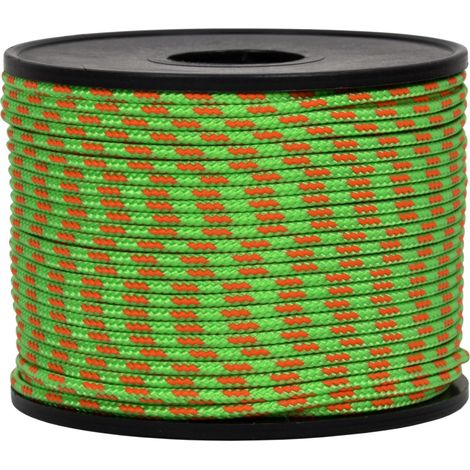 tresse tricotée Corde de sécurité Fluorescent Vert/Orange