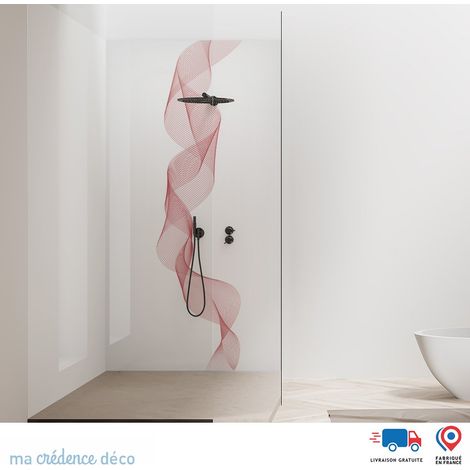 Panneau de douche : Vague dorée 4 - Couleur Rosé - Alu composite - 90 - 245 (1/2)