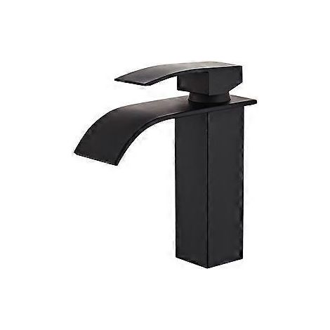 Wasserfall Wasserhahn Bad, Waschtischarmatur Chrom mit Keramikventil, Mischbatterie Waschbecken Bad mit Kaltes & Heies Wasser, Messing Wasserhahn Waschb